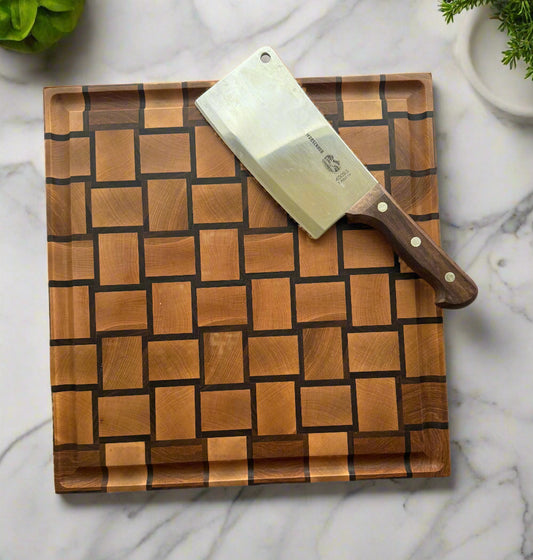 Basket Weave End Grain  Chopping Block 1  3/4"